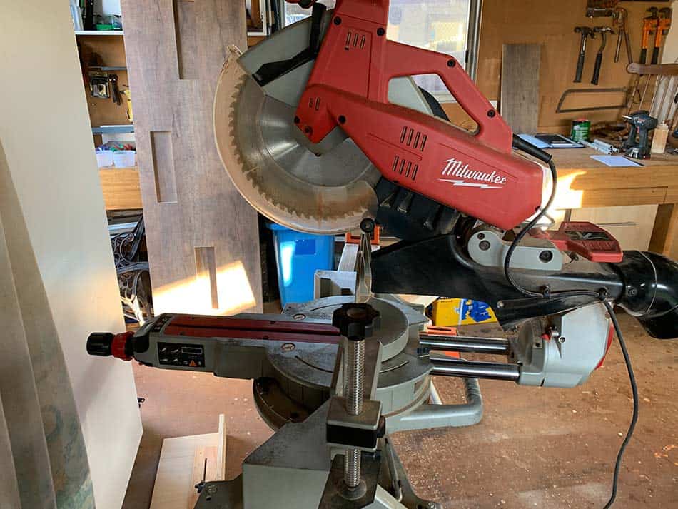 Milwawkee miter saw on stand