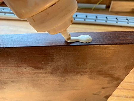 Wood glue on stain