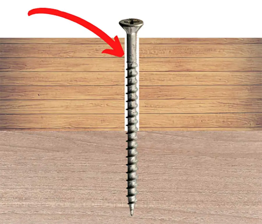Clearance hole for screw