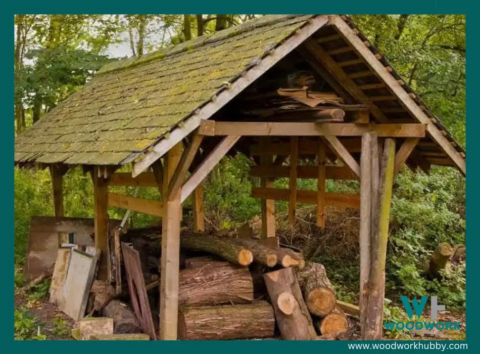 seasoned wood that has been stored out