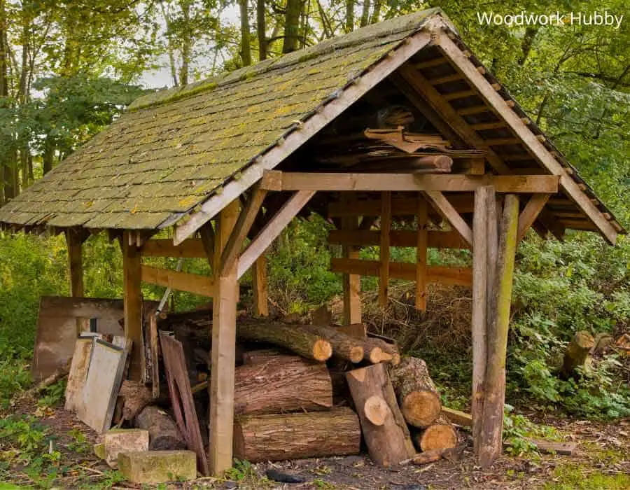 wood stored outdoors