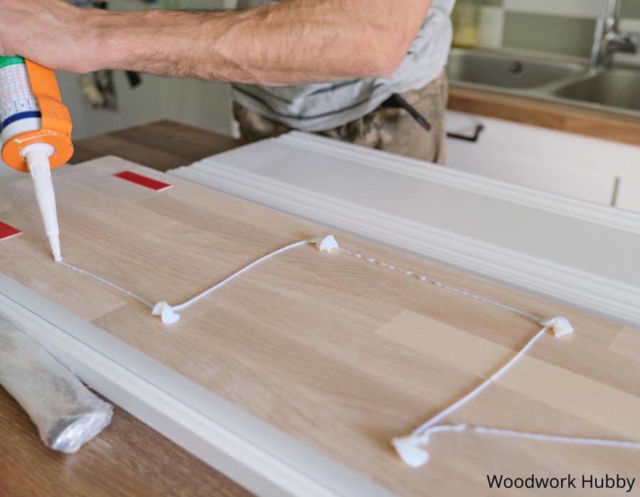 how to glue wood to tiles