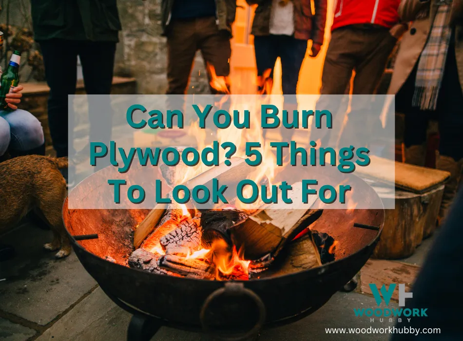 An image of plywood being burnt in a fire pit.
