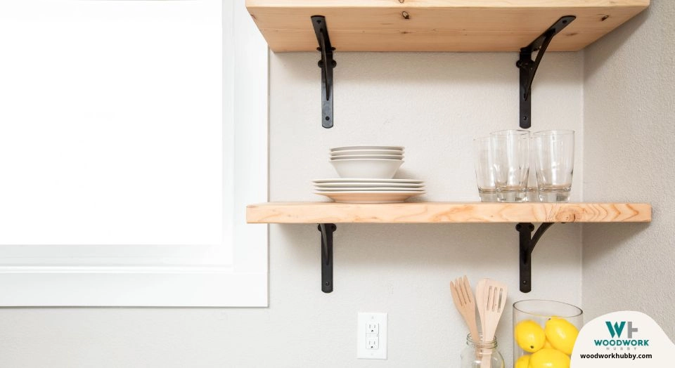 ikea floating shelves in the corder