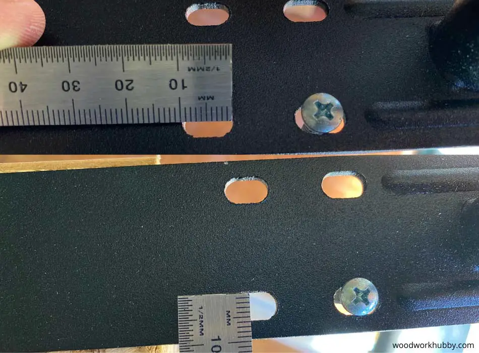 Hole sizes in Ikea shelf brackets