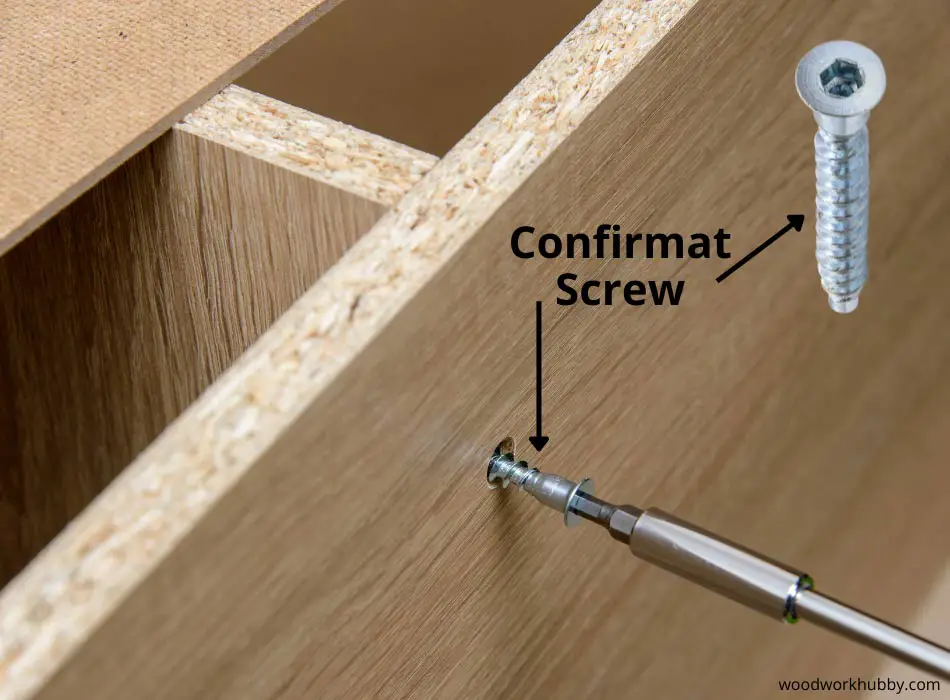 Can You Use Pocket Holes In Chipboard And Particleboard 5 Confirmat screws being used in chipboard