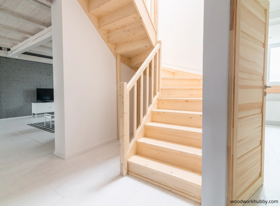 Pine wood stairs