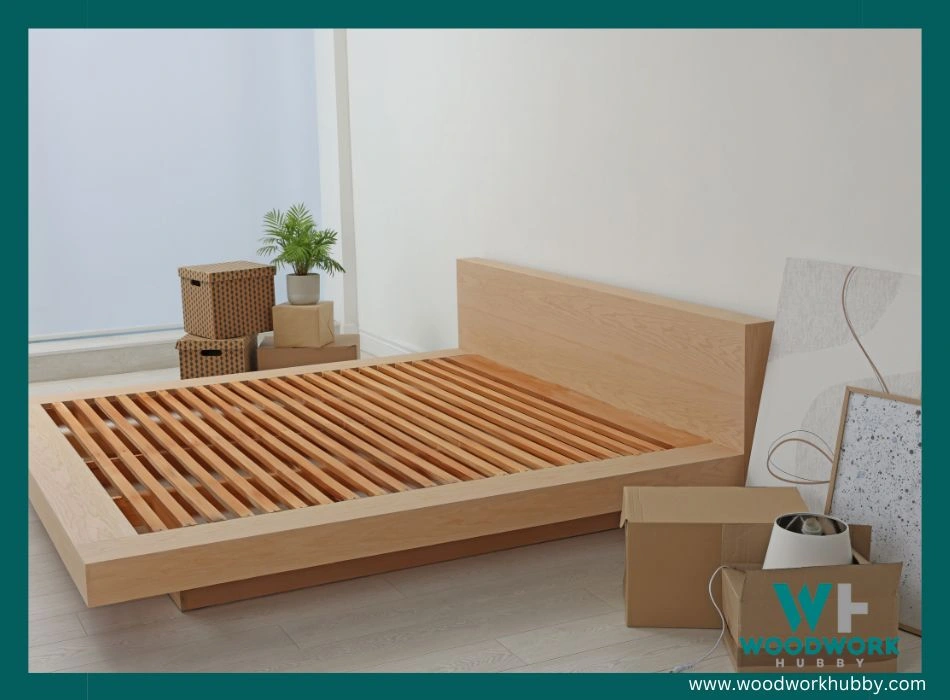 wooden bed frame made from Pine
