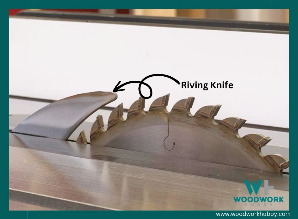 Riving knife on table saw.