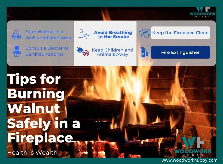tips for burning walnut safely in a fireplace