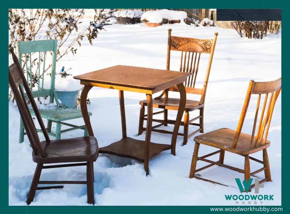 wooden furniture during winter