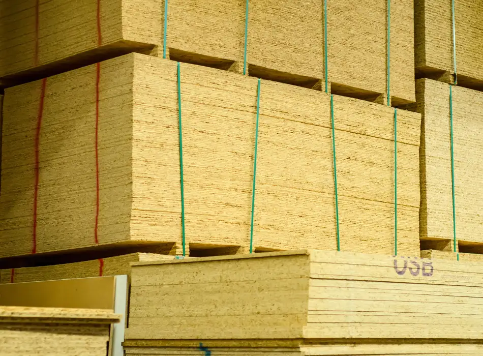 Image of packed OSB boards