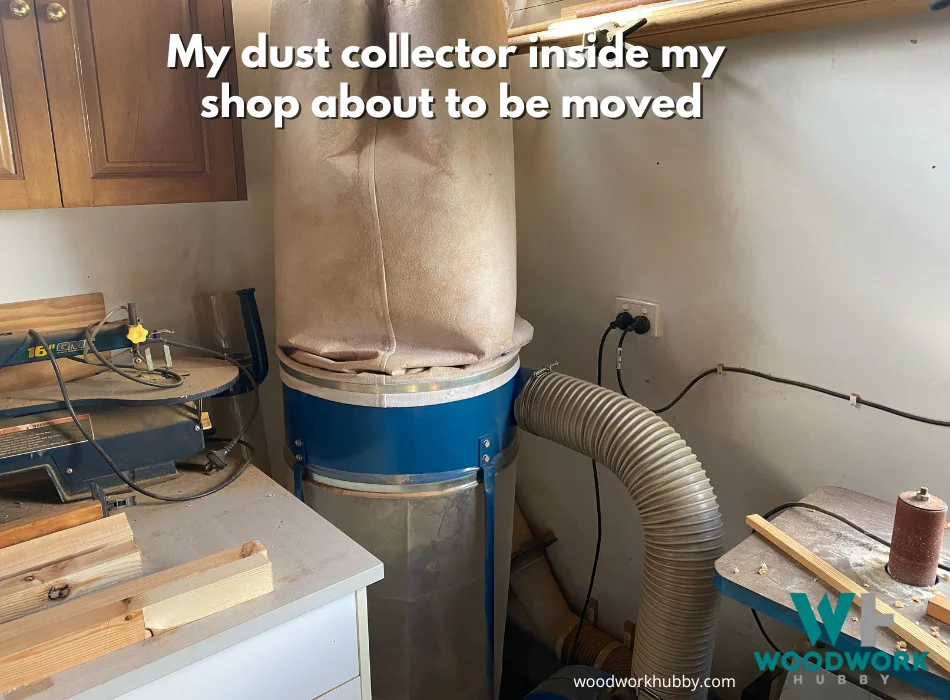 Dust collector inside workshop Woodwork Hubby