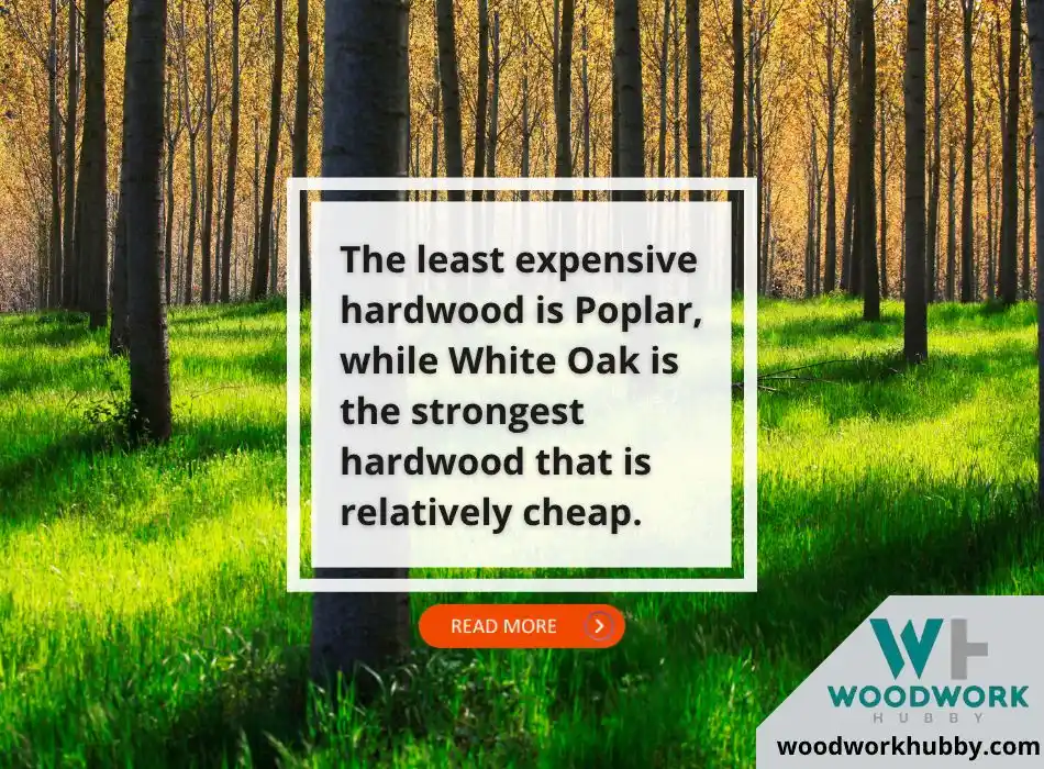 least expensive hardwood is Poplar wood