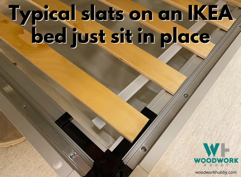 Slats on an IKEA bed base