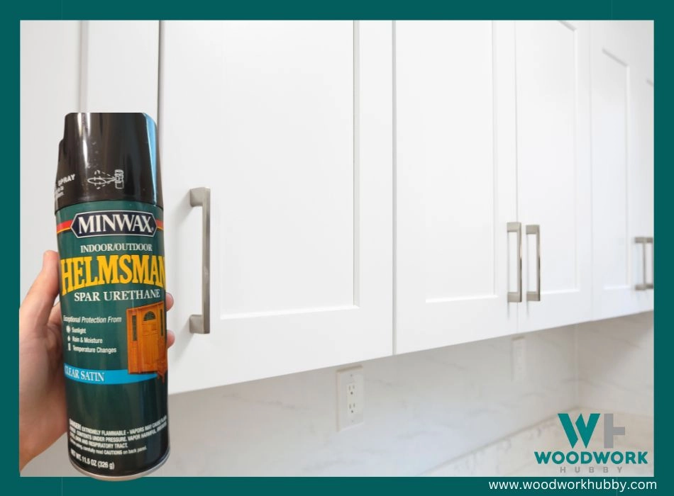 spar urethane sealing spray to coat the plywood cabinet doors 
