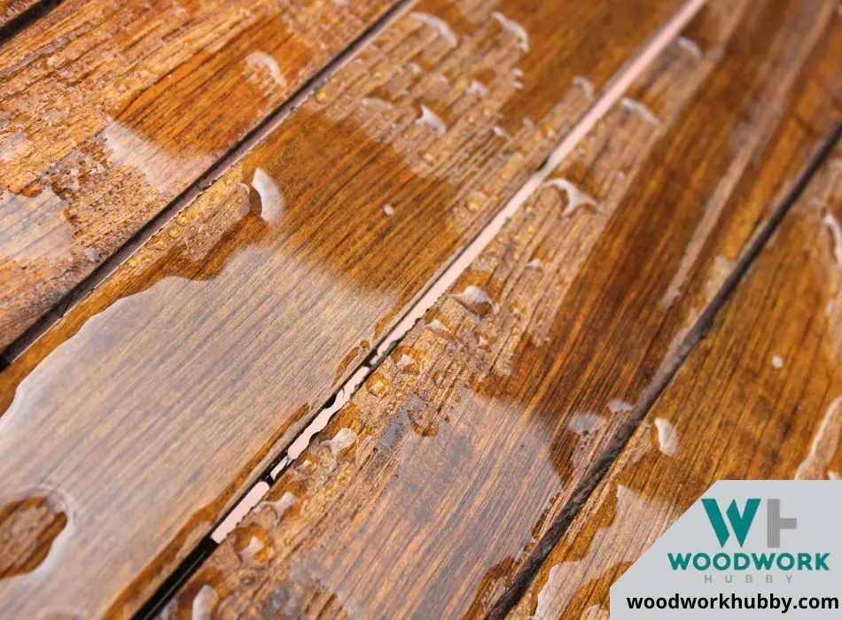 wet teak wood
