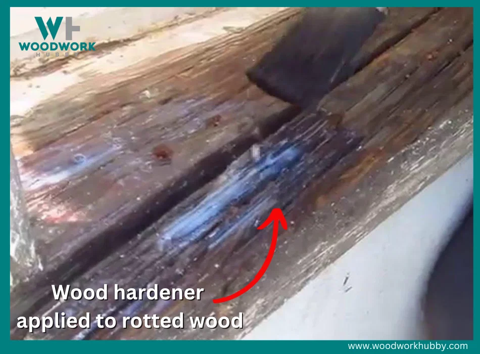 Wood hardener on rotted wood
