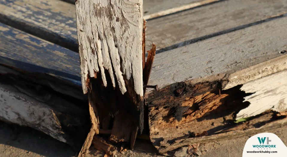 Rotten wood outdoor.