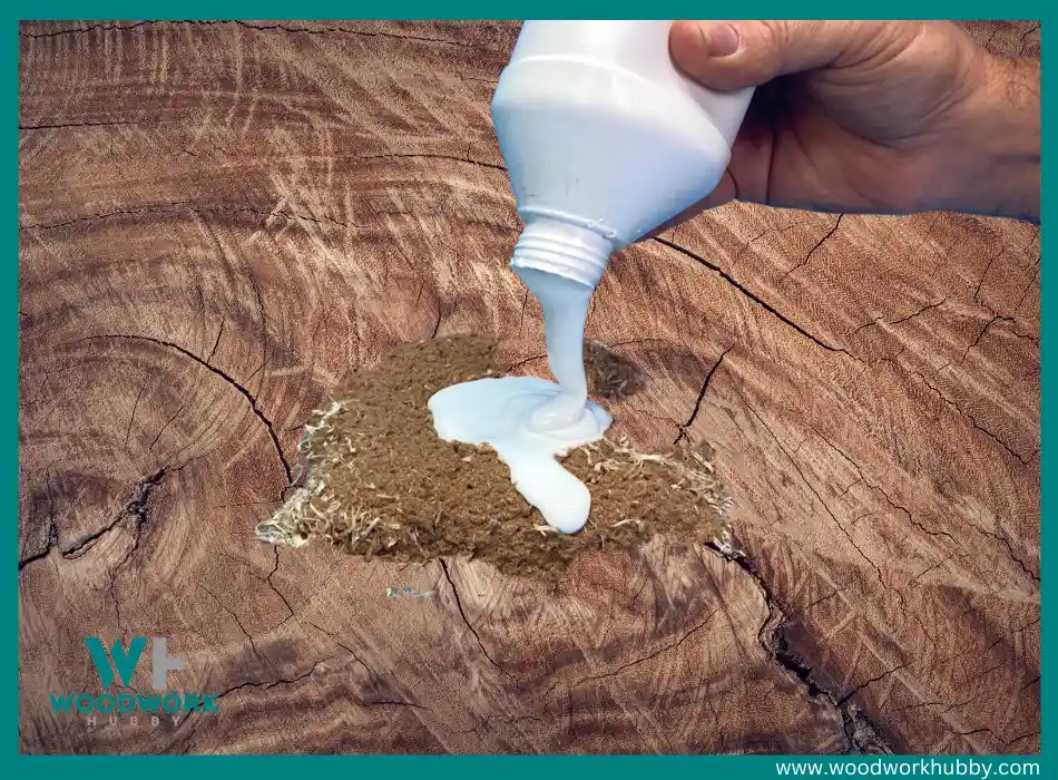 Glue and sawdust to fix cracks