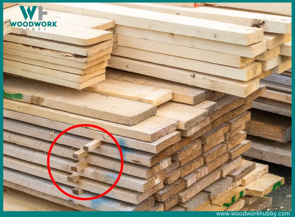 Wood stacked properly to prevent splitting