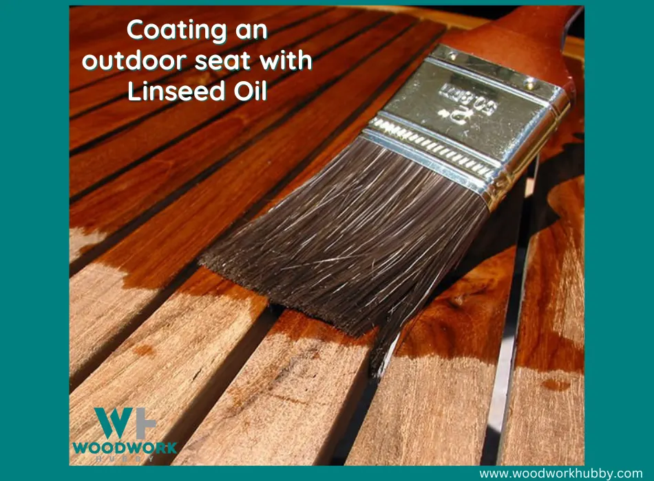 Treating outdoor wood with oil
