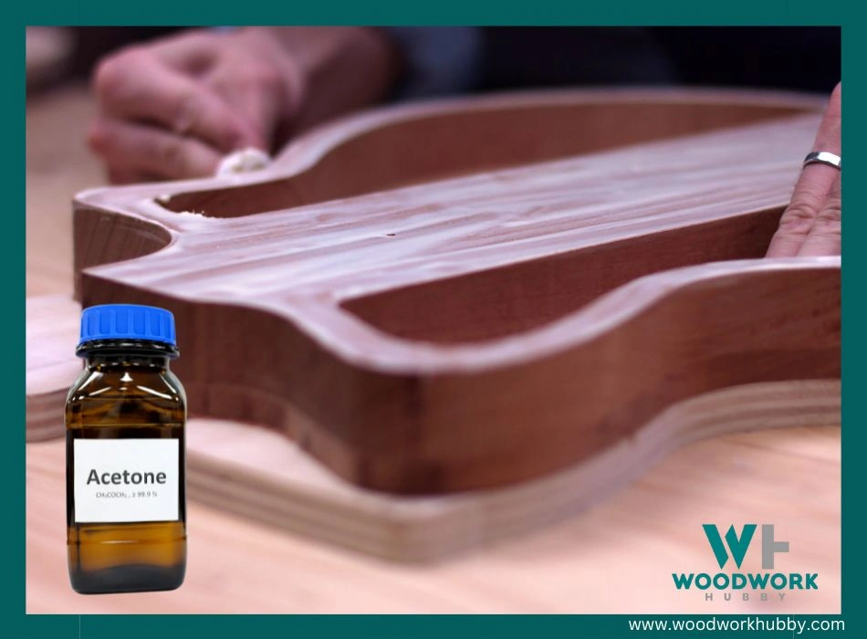 remove excess glue from wood using an acetone.